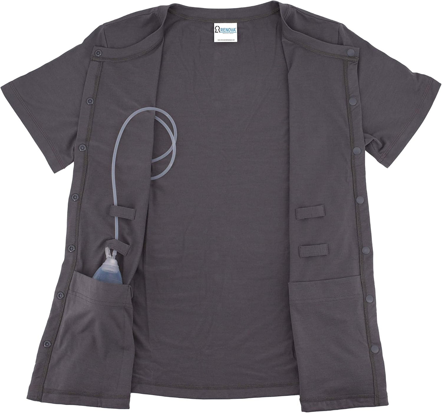 Mastectomy Recovery Shirt with Drain Pockets