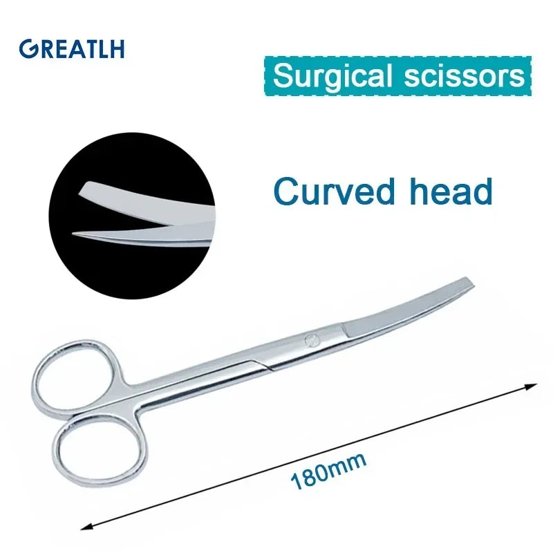 14/18Cm Remove Suture Scissors Stainless Steel Nurse Scissors Straight Curved Head Scissors Surgical Tools