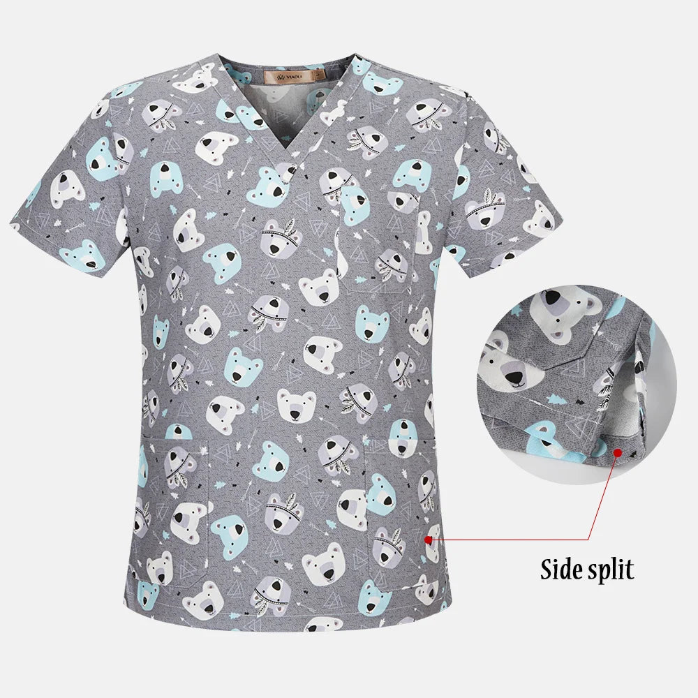 Scrubs Medical Uniforms Women Dentistry Pet Doctor Workwear Surgical Nursing Tops Pharmacy Work Clothing Medical Supplies Unisex