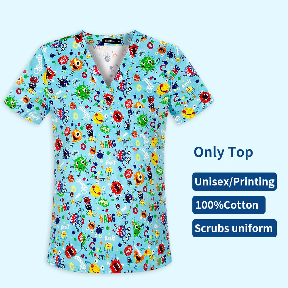 Scrubs Medical Uniforms Women Dentistry Pet Doctor Workwear Surgical Nursing Tops Pharmacy Work Clothing Medical Supplies Unisex