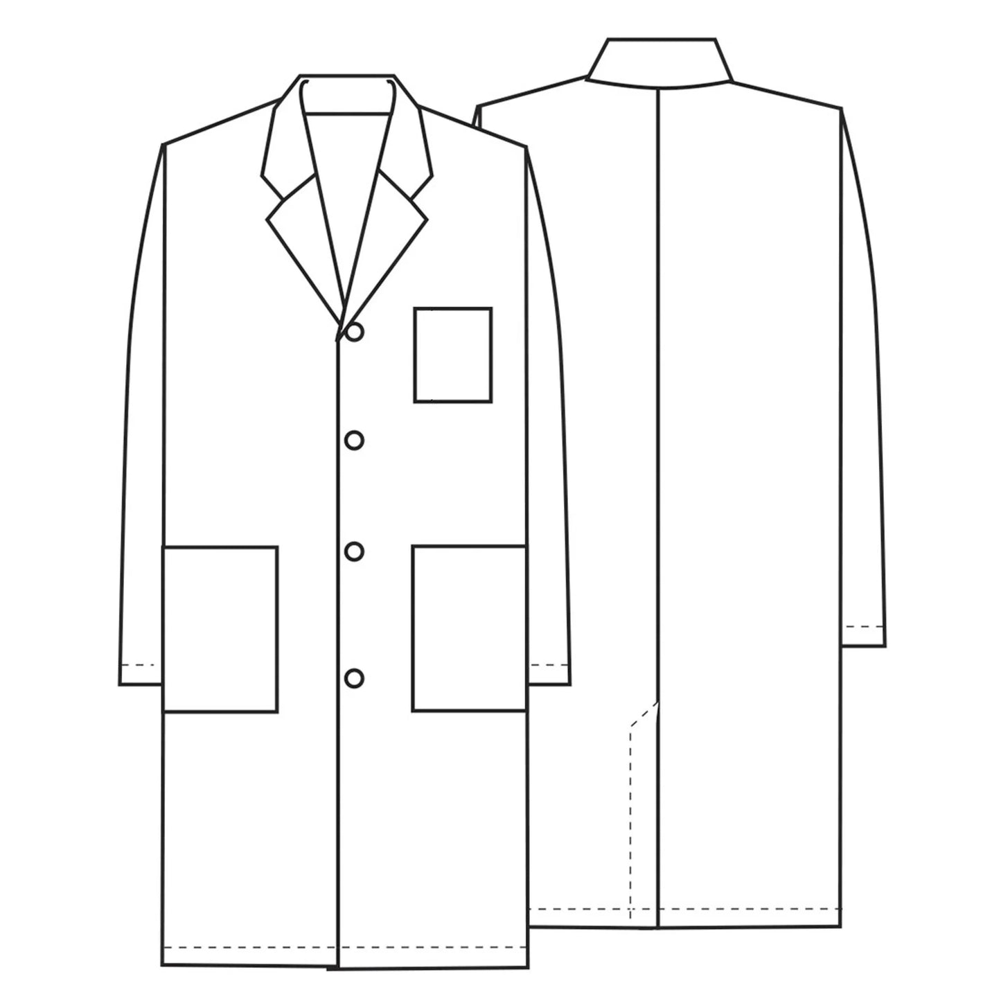 Heavy Duty Professional Scrubs White Lab Coat Long Sleeve Medical Uniform for Men Size M