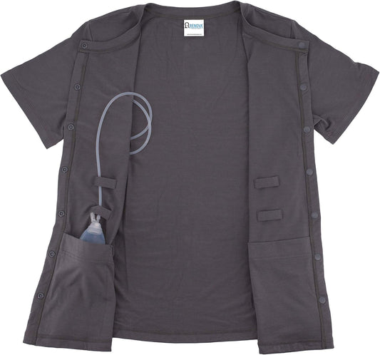 Mastectomy Recovery Shirt with Drain Pockets