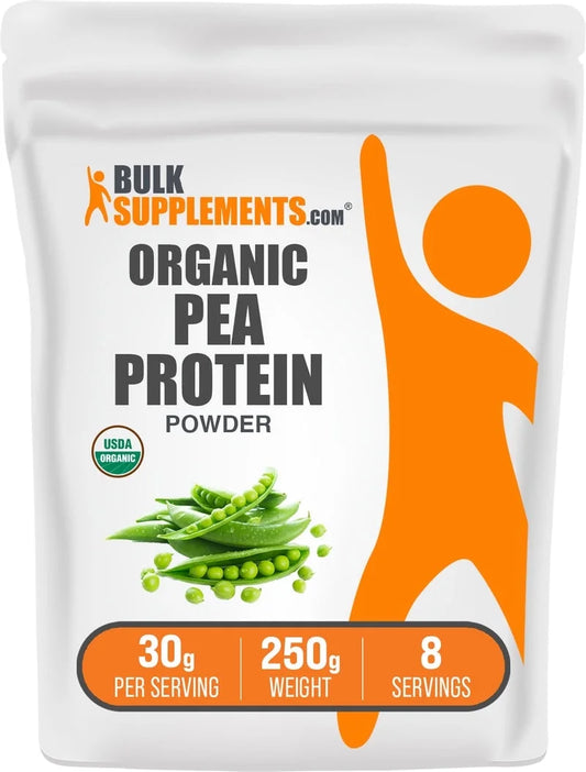 Bulksupplements Organic Pea Protein Powder - Vegan Protein Supplement, Unflavored - 30G per Serving, 250G (8.8 Oz)