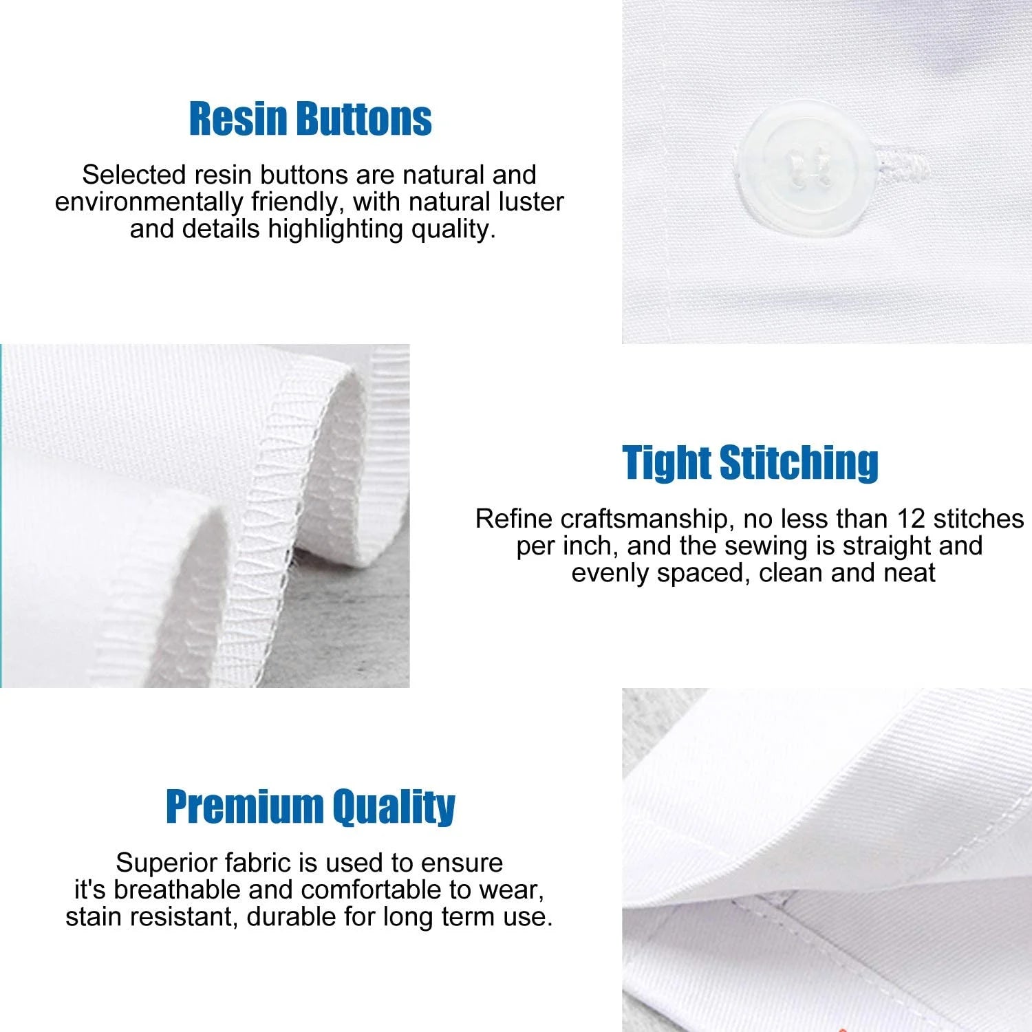 Heavy Duty Professional Scrubs White Lab Coat Long Sleeve Medical Uniform for Men Size M