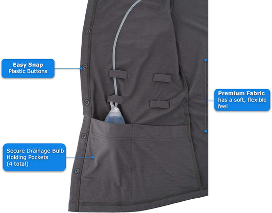 Mastectomy Recovery Shirt with Drain Pockets